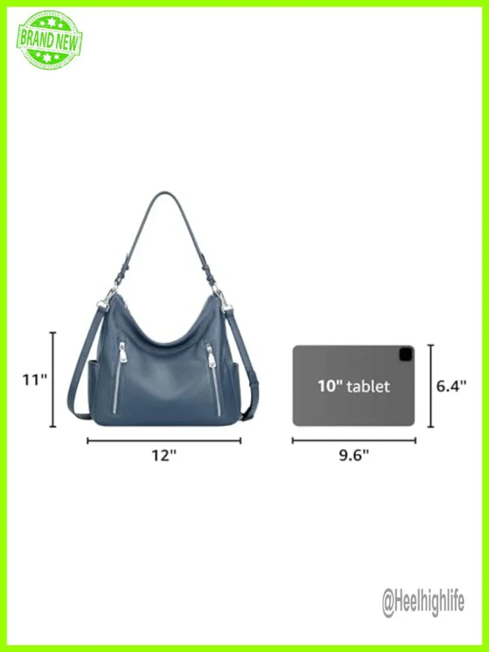 Genuine Leather Hobo Bag Crossbody Shoulder Purse with Top Handles Adjustable